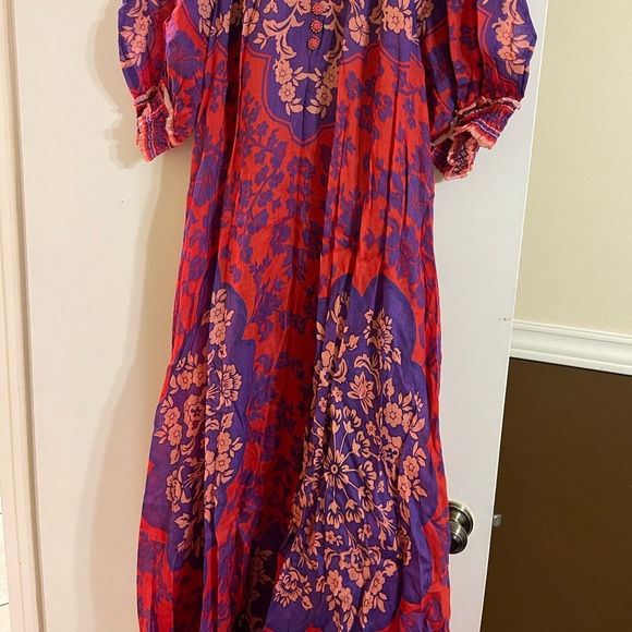 ZIMMERMAN Raie Swing Printed Ramie Maxi Dress in Red - Picture 7 of 7
